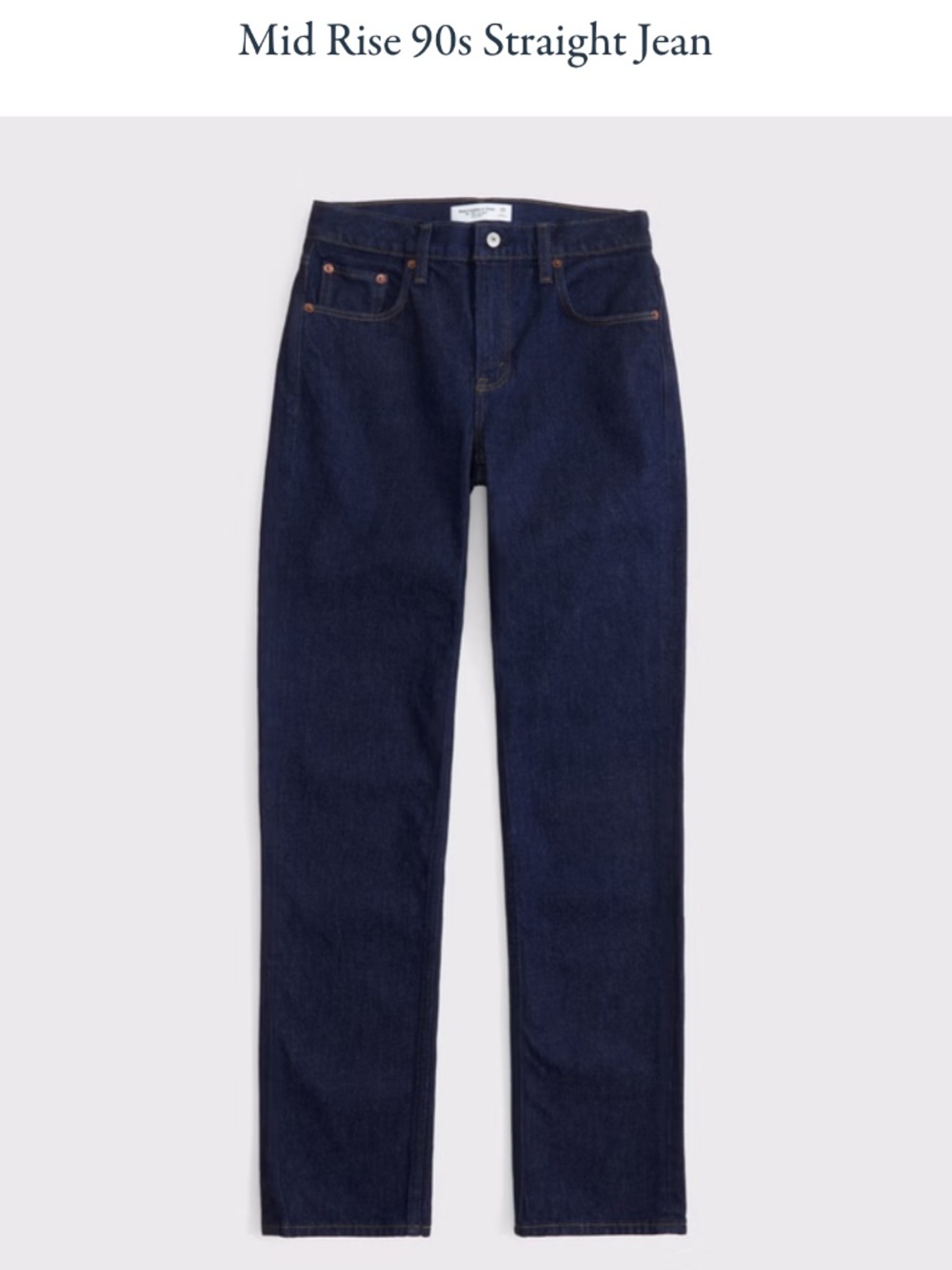 Abercrombie and Fitch Women's Mid Rise 90s Straight Jean